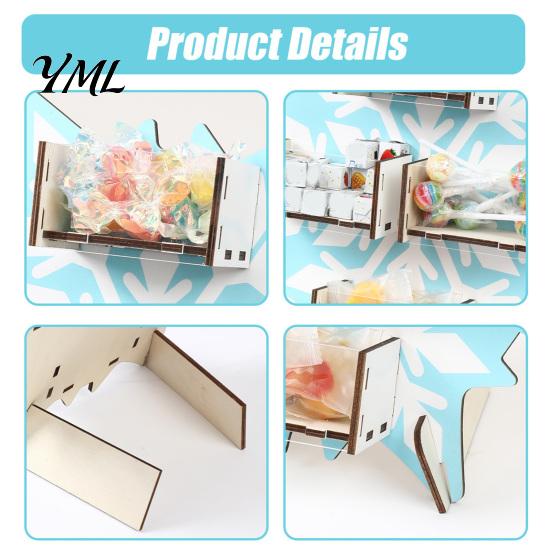 Multi Layer Candy Storage Container Christmas Tree Wooden Display Stand, Acrylic Drawer Organizer for Clear Sweets Party Dessert Table, Holiday Treat