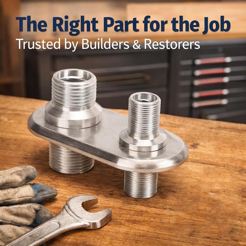 A/C Bulkhead, Car 2-Port Air Conditioner Bulkhead Connector Universal Modification Replacement for Hot Rod(Silver)