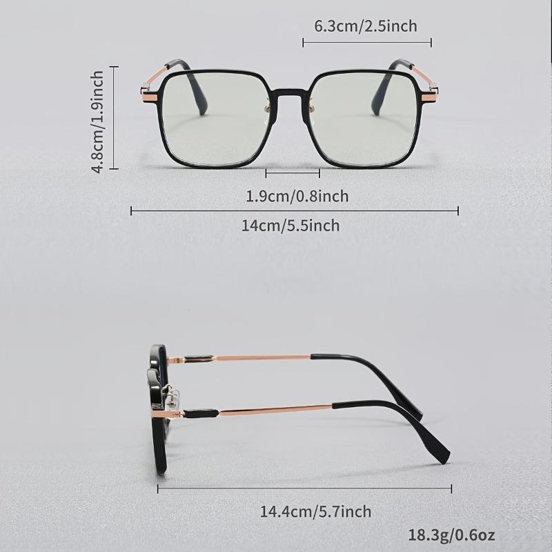 1 Pair Unisex Square Light-Sensitive Color-Changing Glasses for Phone & Computer - Stylish and Versatile Eyewear
