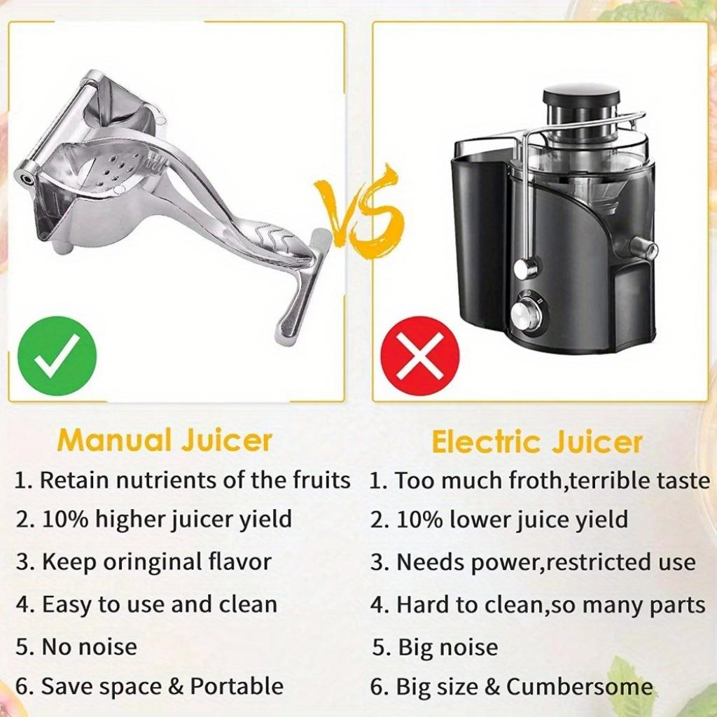 Durable Aluminum Manual Citrus Juicer - Perfect For Oranges, Lemons & More | Essential Kitchen Gadget Portable Juicer