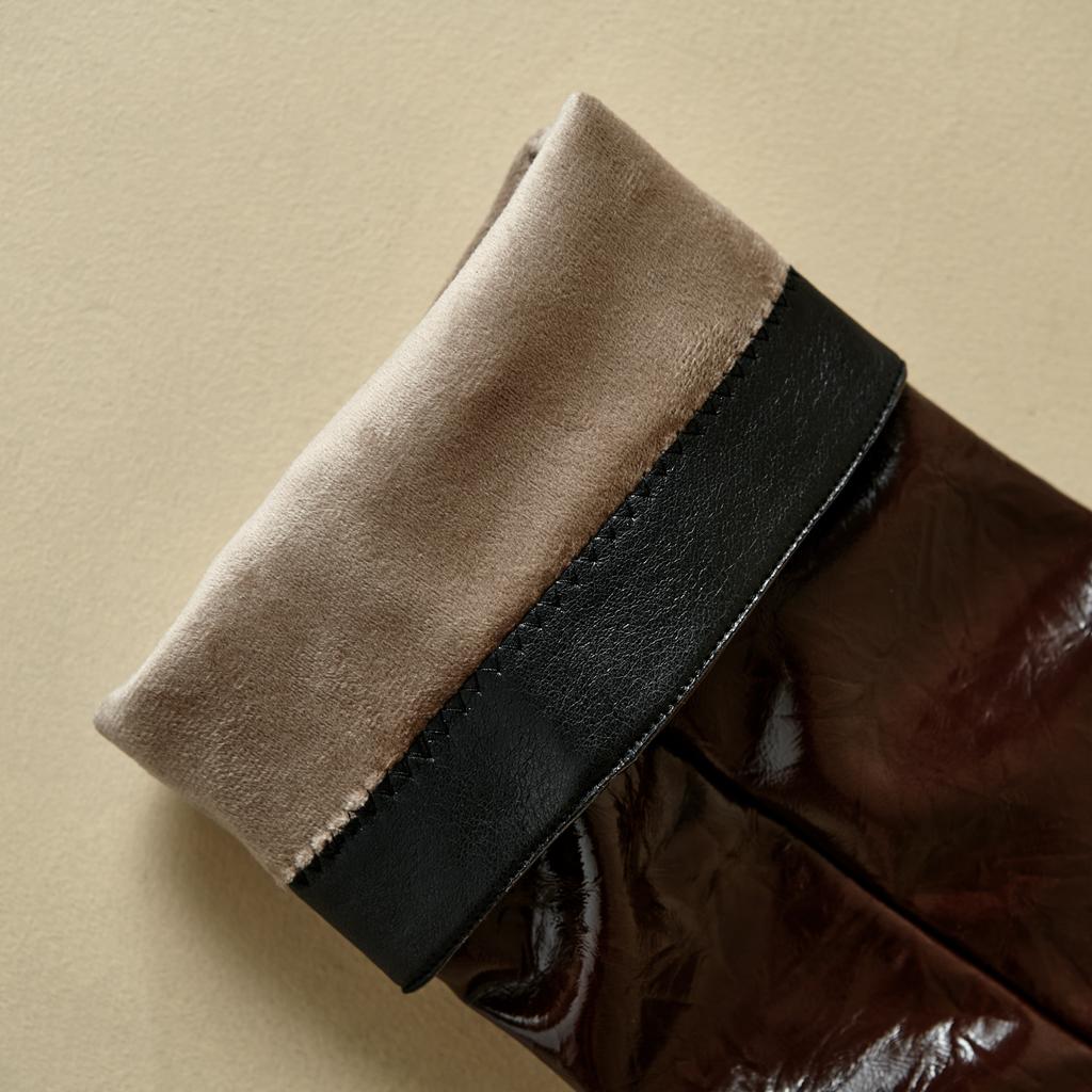 Women's Low-heeled Boots Autumn and Winter New European and American Thick-heeled Large-size Roman Medium Boots