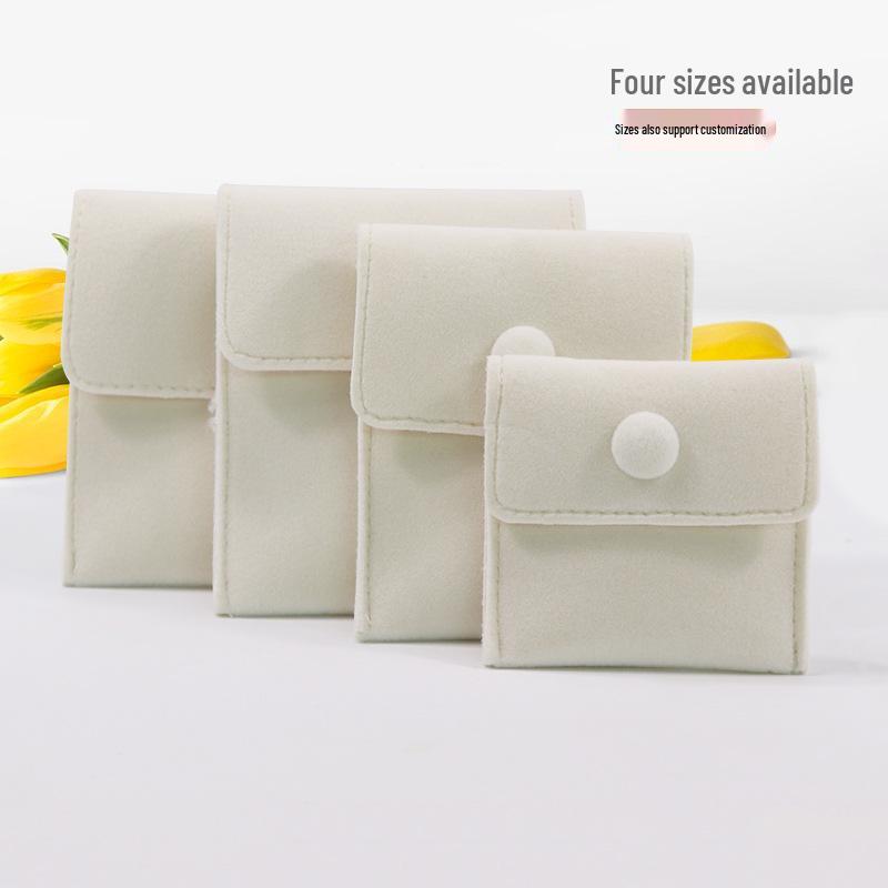 Sametový šperkový sáček se stahovací šňůrkou a zapínáním na patentku - Silný, jemný úložný sáček na prsteny, náhrdelníky a náušnice