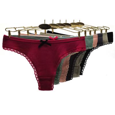 Women's Thongs G-strings Woman Underwear Sexy Cotton Cute Bows Ladies Panties Strings Tangas for Women 6 Pcs