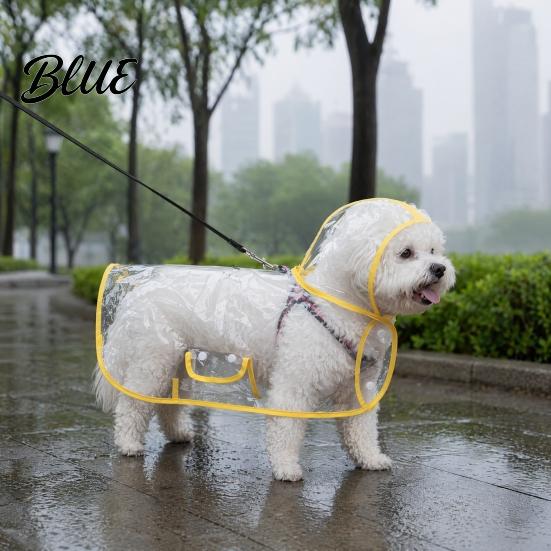 Waterproof Pet Jacket Clear Dog Raincoat Poncho EVA Rain Suit for Small Medium Dogs with Leash Hole Hood And Hole Teddy Bichon Outdoor Walking