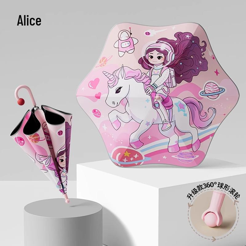 Großer Kinder-Doppelpersonen-Regenschirm für die Schule, wasserdicht, mit langem Griff