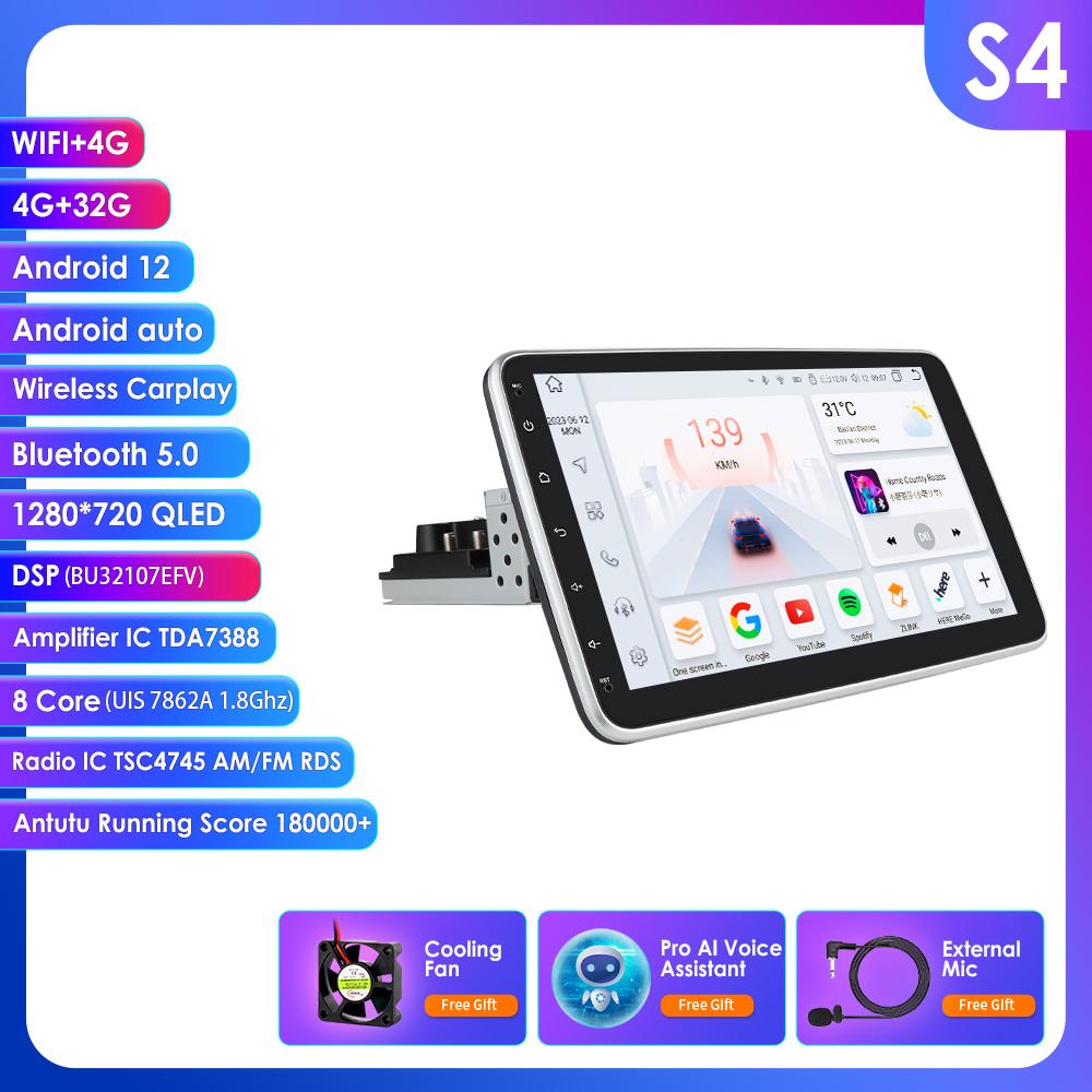 Car Multimedia Player Hizpo Rotatable 1 Din Android 13 Car Radio GPS Navigation Player