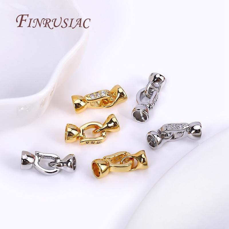 Chiusure a Moschettone con Zirconi Intarsiati Placcate Oro 18K, Chiusure Rapide per Gioielli da Perline, Componenti per Gioielli Fai-da-Te con Perle
