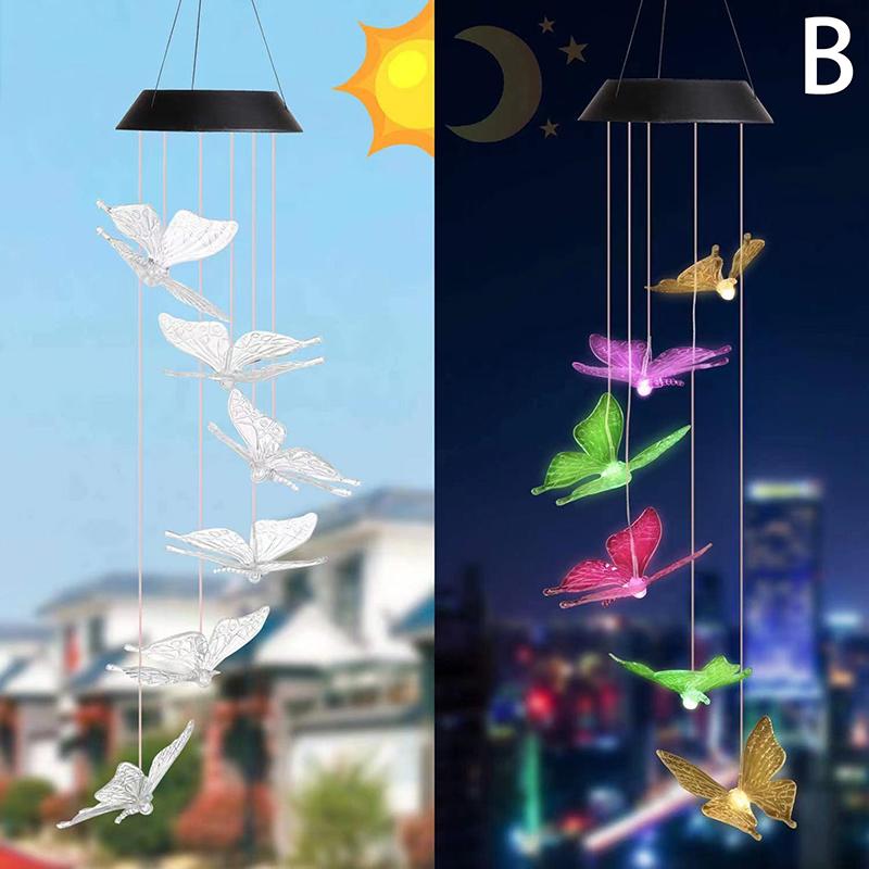 

Синие колокольчики ветра Генерация солнечной энергии Для двора Наружное украшение Подвеска колокольчиков ветра Солнечный колокольчик ветра с колибри