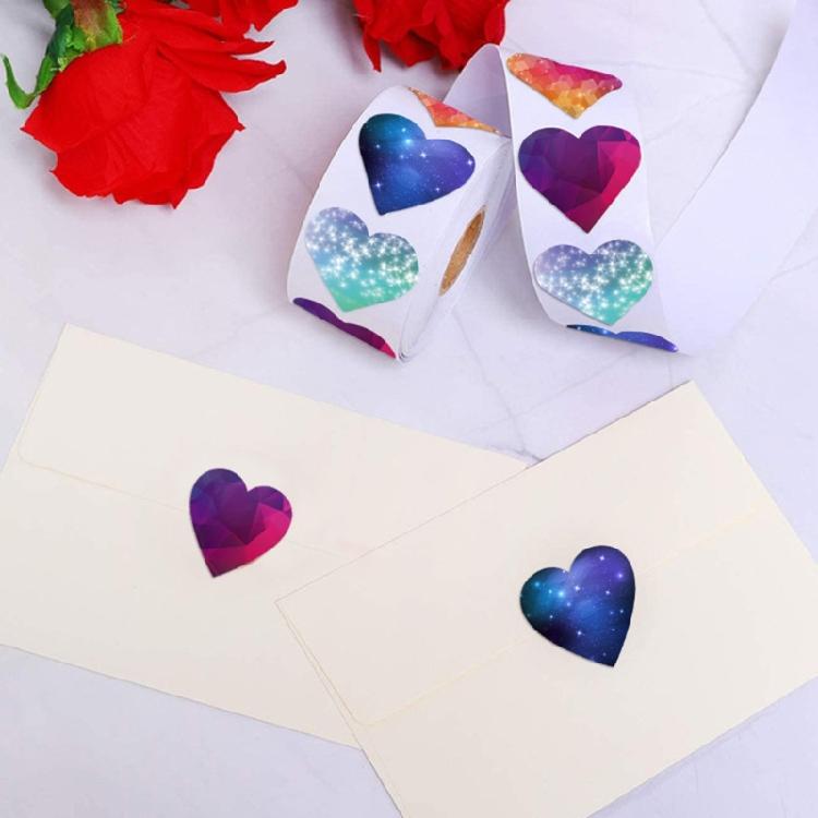 500Pcs Heart Shape Sticker Wrapping Labels 25mm Valentines Sealing Sticker for Envelopes Box Valentines Cards Packaging