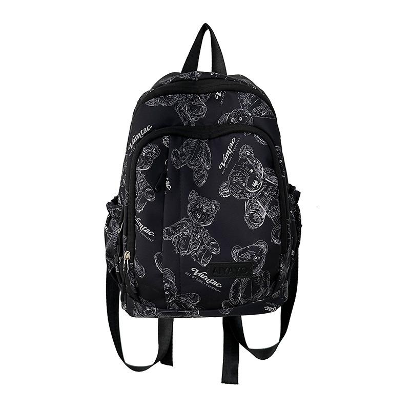 School bag cute little backpack girl fashion bear print backpack small leisure travel small school bag student make-up bag