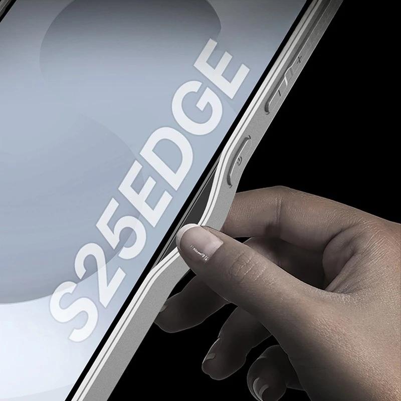 Samsung S25 Edge Ultra Harde Telefoonhoes met TPU Zachte Rand Precisie Schokbestendig Huidgevoel Plastic Beschermhoes voor S25