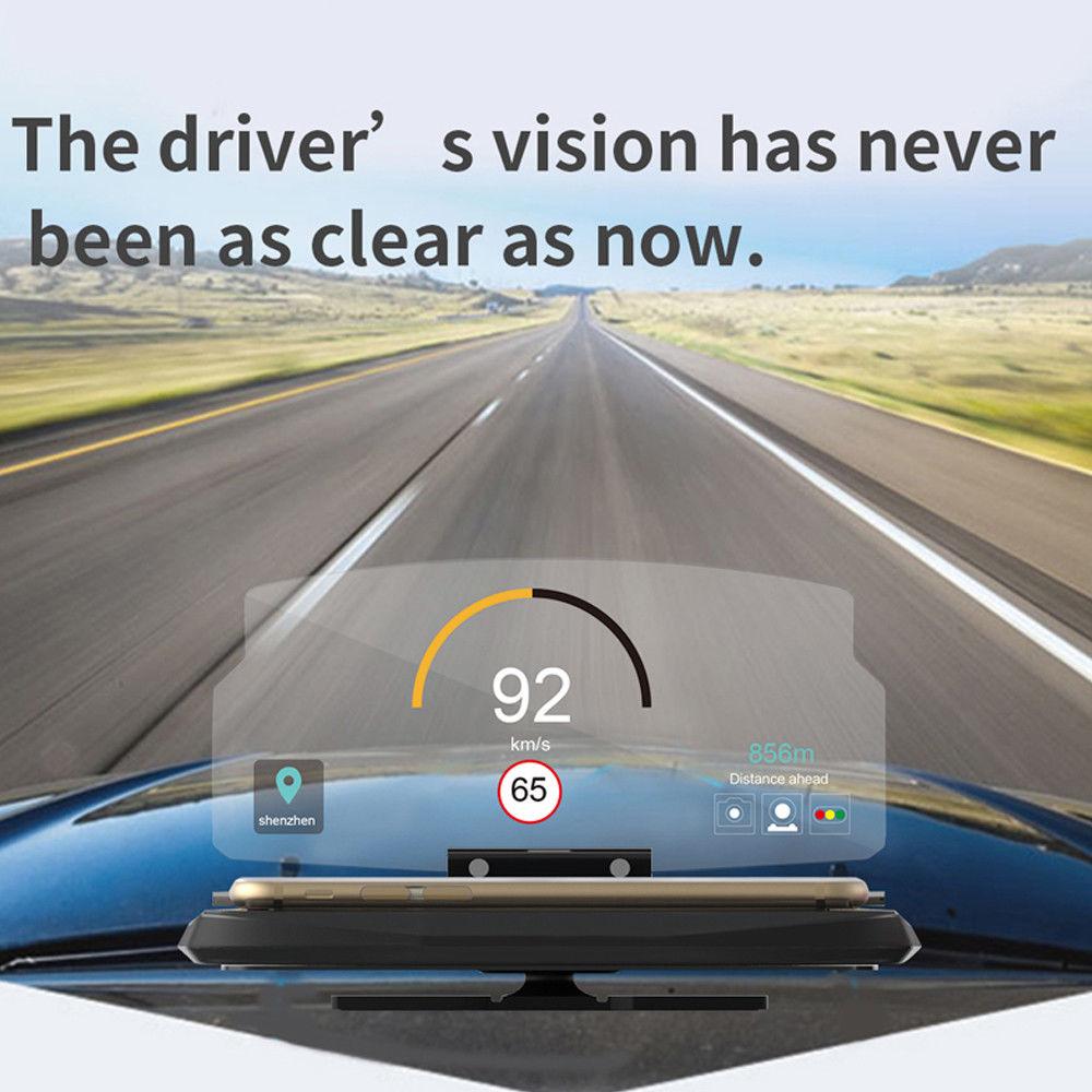 HUD Universal Multifuncional Head Up Display Navegación GPS para Coche Soporte Reflector de Imagen para Teléfono Inteligente