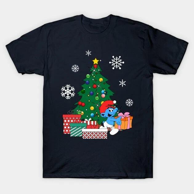 Smurf Around The Christmas Tree Made in Australia T-Shirt 2XL
