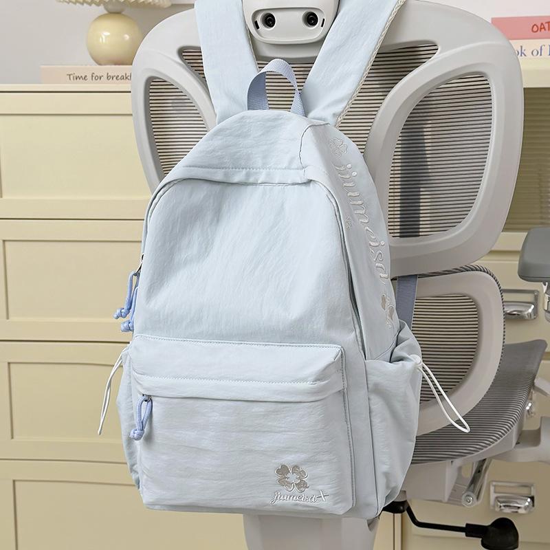 Schoolbag Korean Version of High-value New Middle and High School Students Class Schoolbag Lightweight Large-capacity Backpack Embroidered Versatile