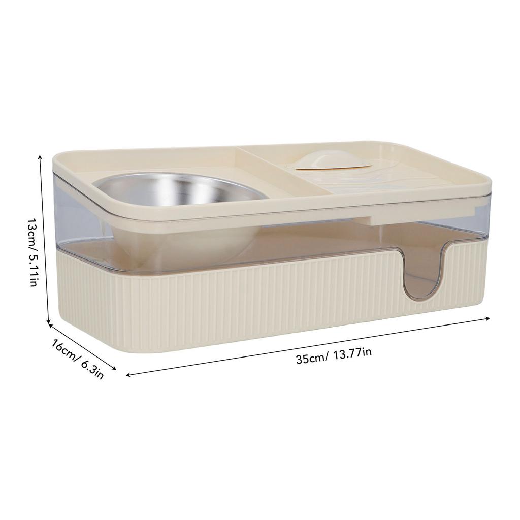 Automatic Cat Feeder and Water Dispenser with Stainless Steel Bowl Large Capacity Pet Food Bowl Waterer Set