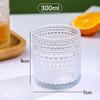 Embossed Glass Cup Vintage Dot Pattern Drinking Glasses for Water Milk Coffee Juice Highball Mugs Retro Kitchen Barware