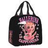 Geantă de prânz izolată personalizată Capuchina Balerină Brainrot Italian Tung Tung Tung Sahur Geantă de prânz portabilă Cooler portabil Cutie termică pentru mâncare prânz