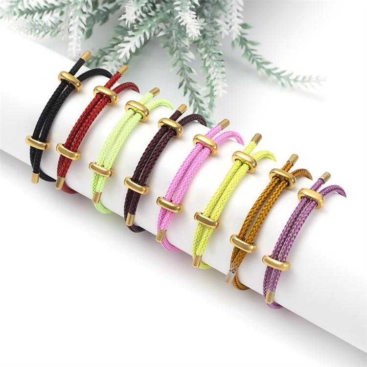 8-Shaped Stainless Steel Buckle 3MM Adjustable 20% Lucky Beaded Weave Bracelet Fashionable Couple Jewelry Wire Rope Bangles