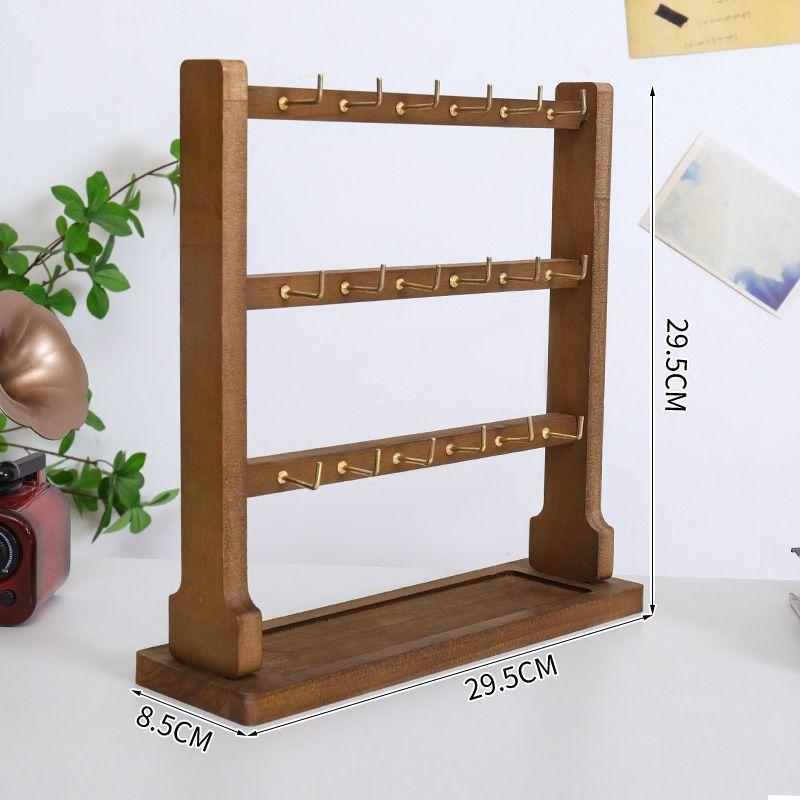 Wooden Jewelry Display Stand Necklace Bracelet Key Holder Hook Storage Rack Earring Pin Brooch Holder Stand Organizer