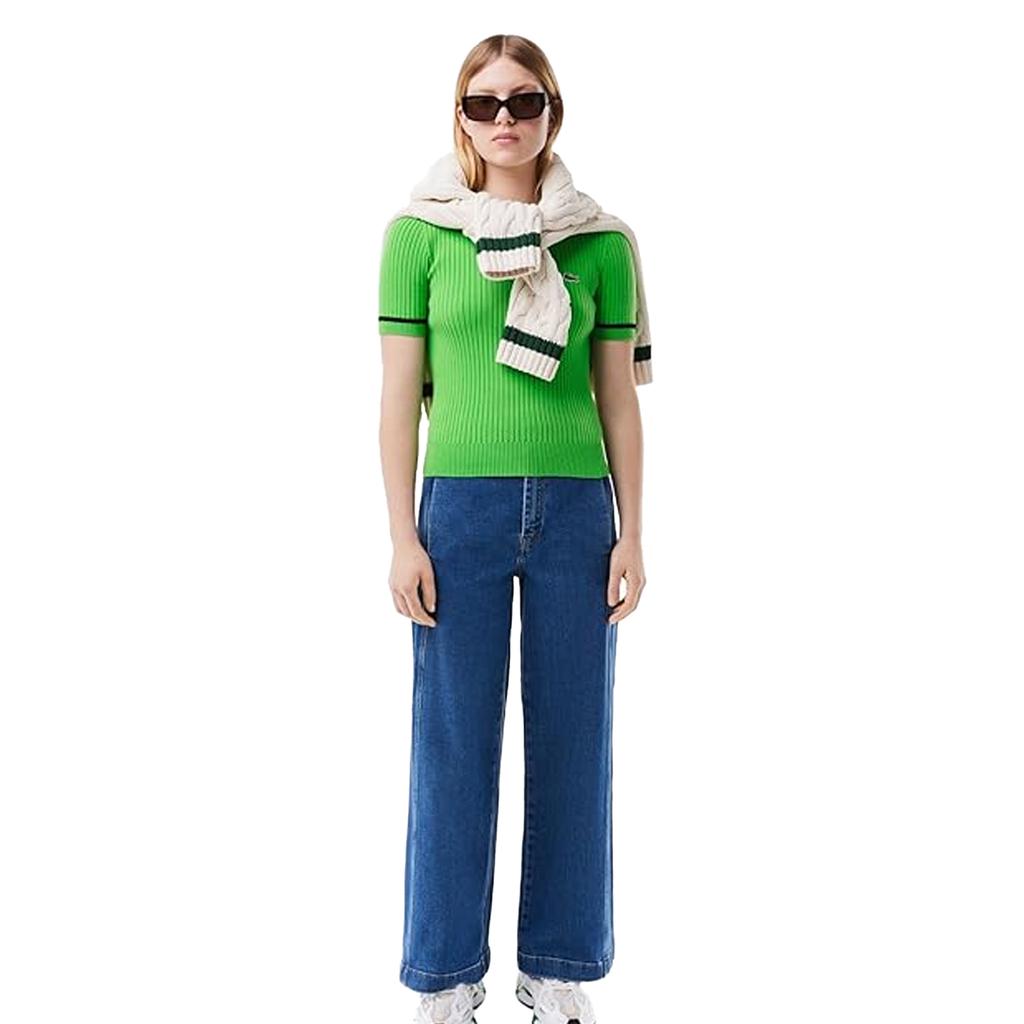 Lacoste Womens/Ladies 3D Seamless Rib Knit Short-Sleeved Sweatshirt