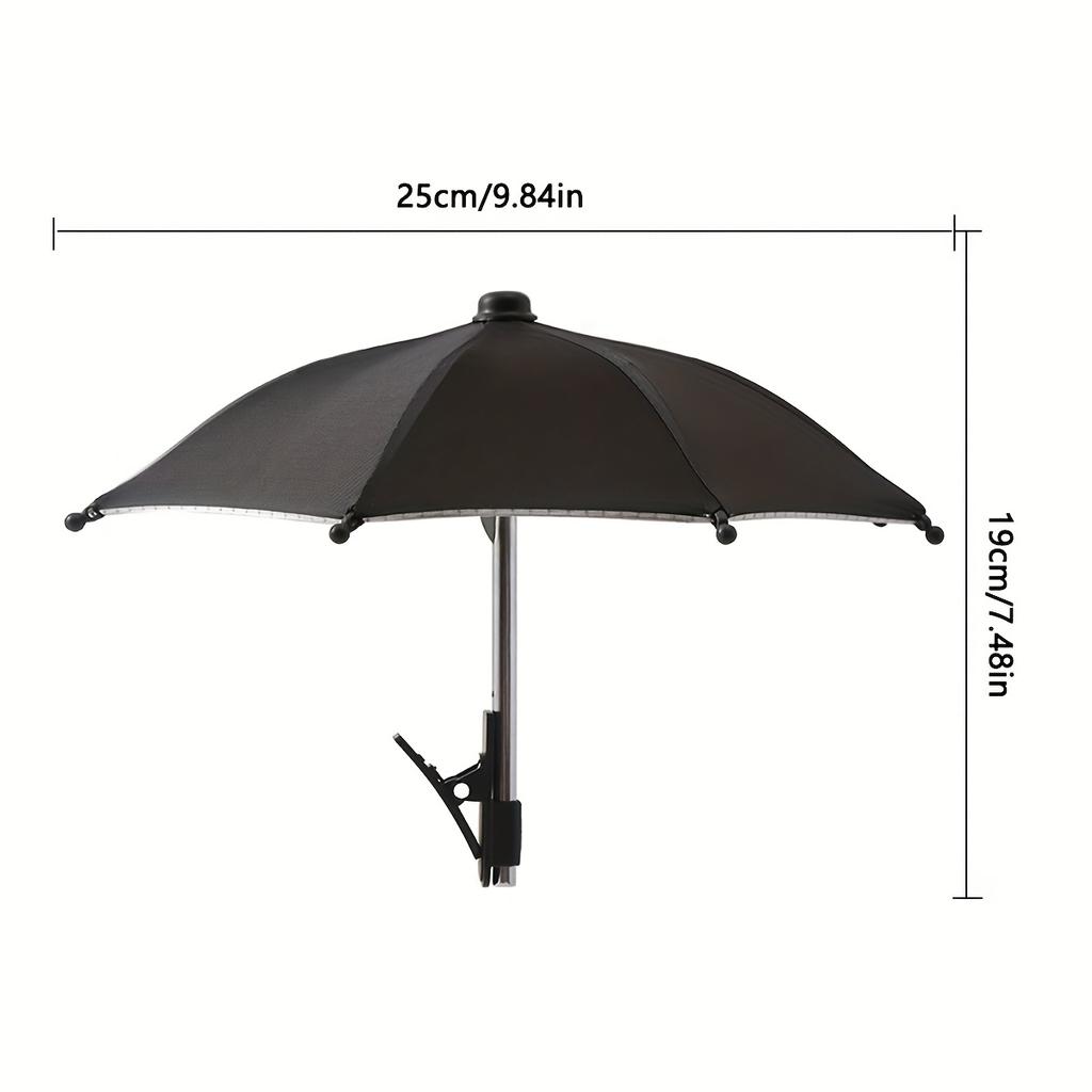 Live Streaming Rainproof Anti-Reflective Phone Umbrella, Mini Cycling Sunshade Cute Umbrella with Clip Small Decorative Parasol