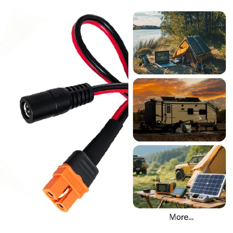 XT60I Female To 5.5x2.1mm Female Power Adapters Cable Converters Wire Plastic Texture Great for Drones Solar Generators