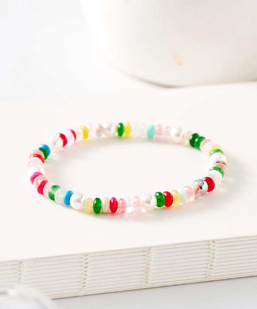 Polalita Multicolor Mini Pearl Bracelet (Plt-Br-069_Iv)