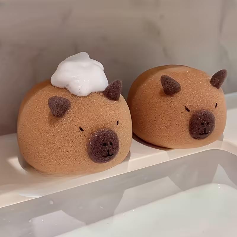 Capybara Shaped Bath Sponge Ball Soft Foaming Back Scrubber For Kids Gentle Exfoliating And Massage Cleaning Tool