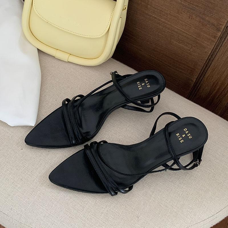 Fashion Female Ankle Wrap Footwear Women Thin Heels Sandals Shoes Fashion Pointed Toe Sexy Ladies High Heels Sandals Shoes Pumps