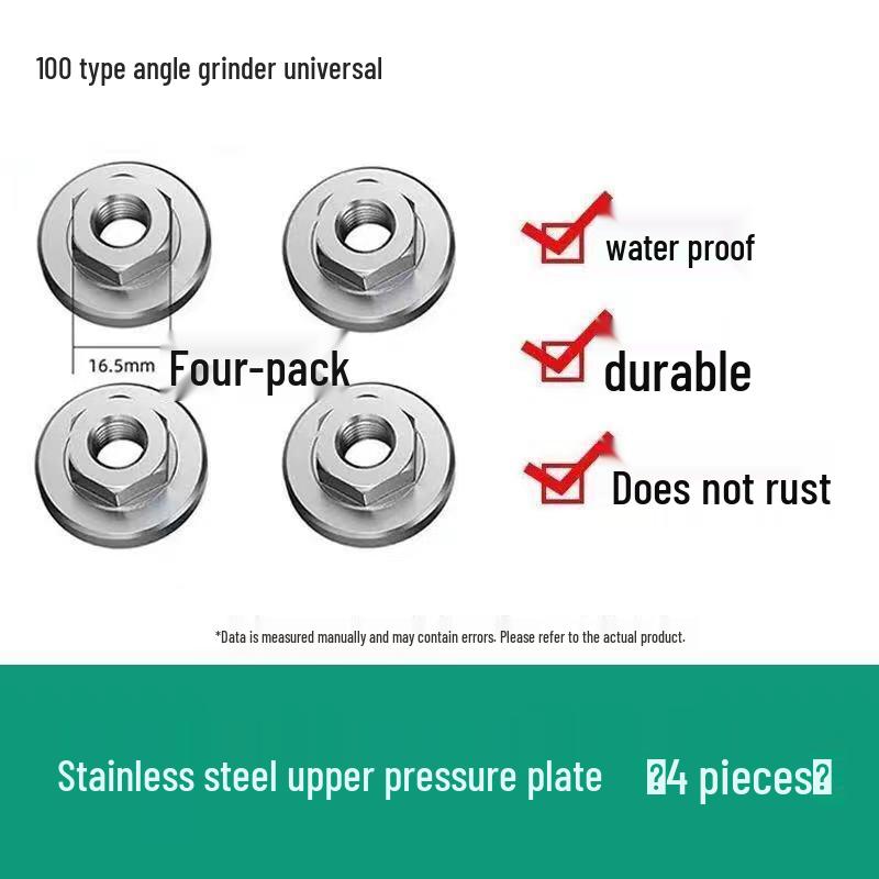 100 Angle Grinder Flange, Stainless Steel Hex Nut, Threaded Gasket, Polishing Accessory, Large