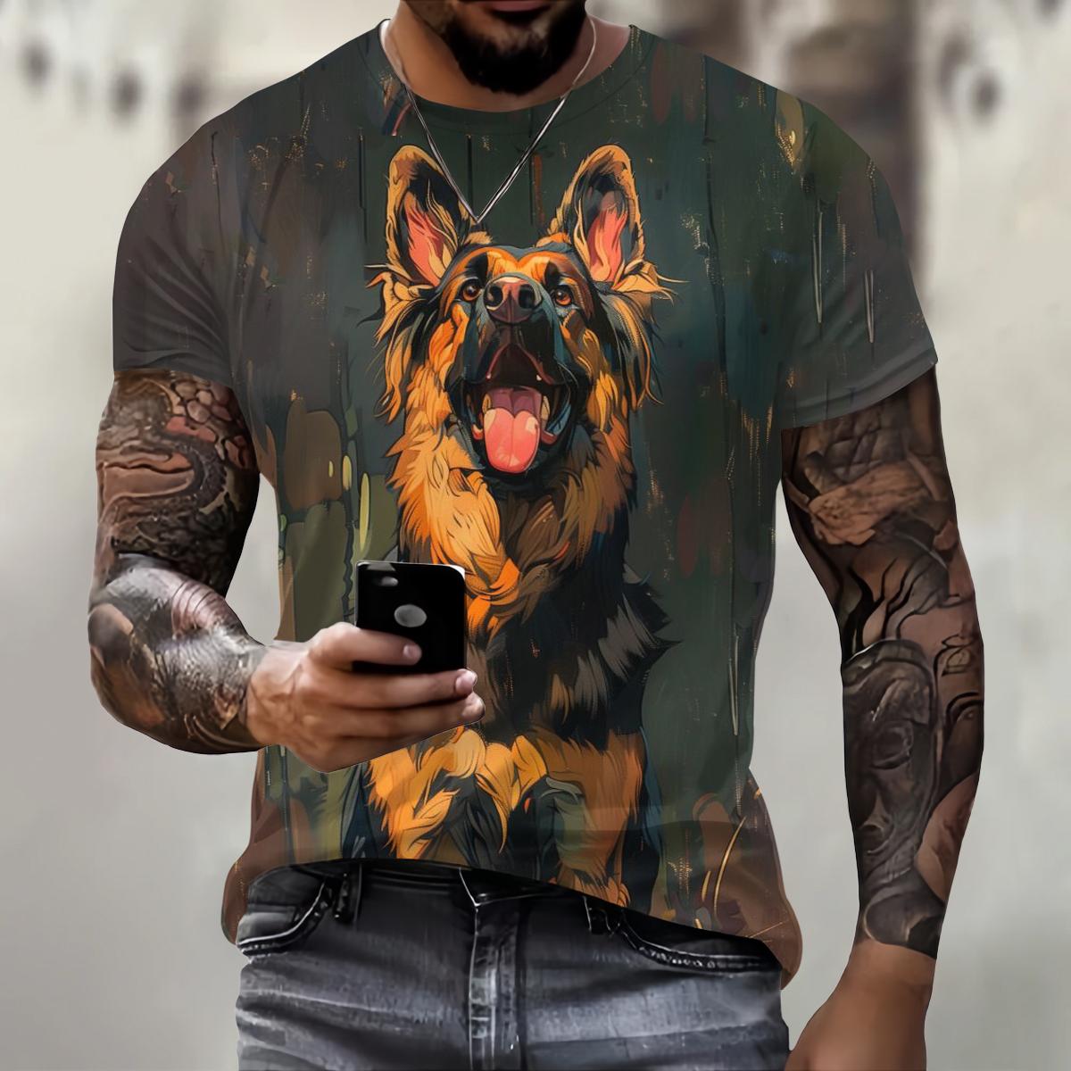 

Нова футболка зі смішним 3D-принтом собаки Чоловічий вуличний тренд Хіп-хоп одяг Повсякденна футболка з круглим вирізом і коротким рукавом Модні вільні літні топи 6XL