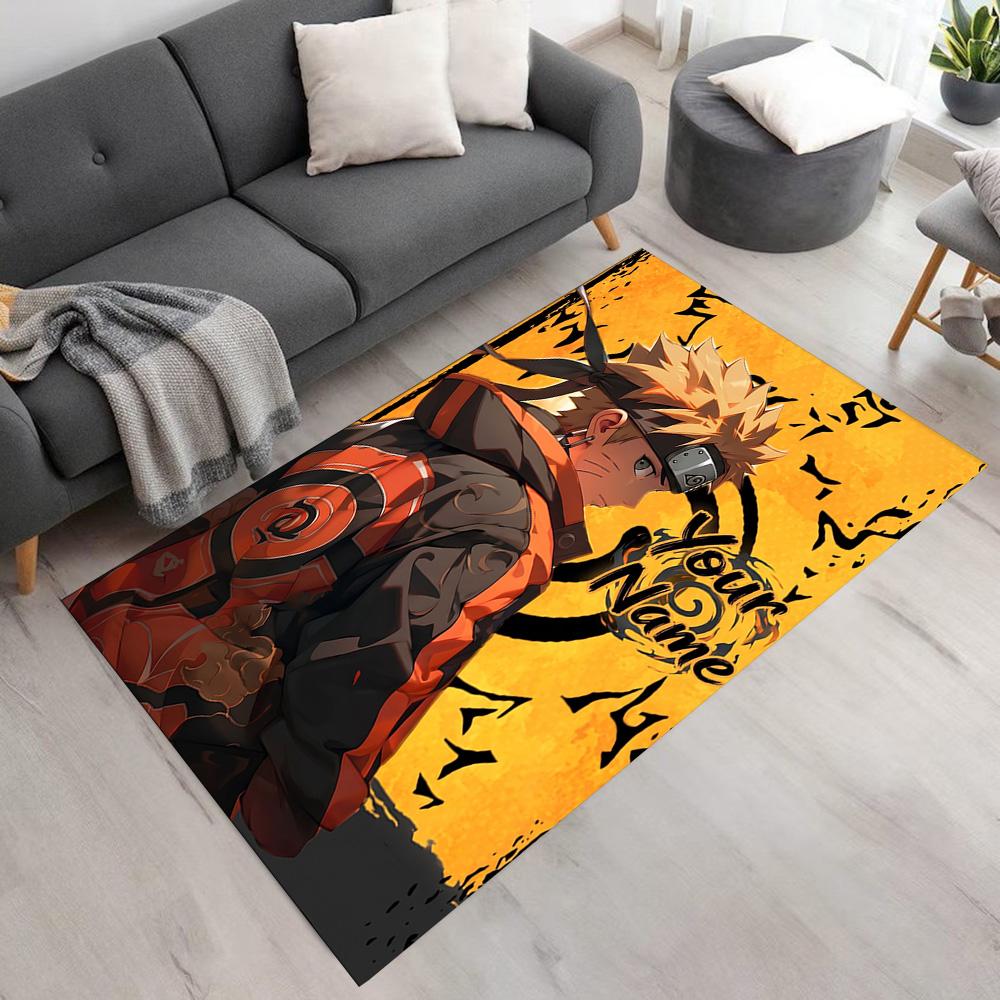 Naruto Character Customizable Name Floor Rug Office Rug Suitable for Kitchen Hallway Decorate Room Bedrooms Anti-slip Rug Decorate Offices