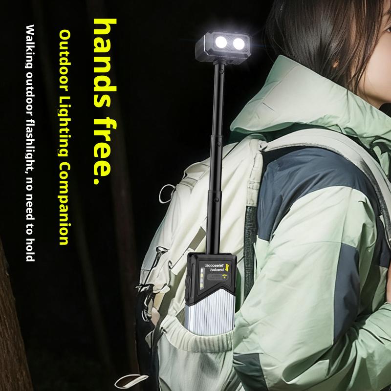 LED Magnetic Work Light Retractable 180° Rotatable Multi-Functional Flashlight for Outdoor Camping Inspection