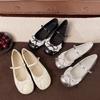 Shallow mouth round head bow Mary Jane shoes new with skirt buckle single shoes Doudou shoes