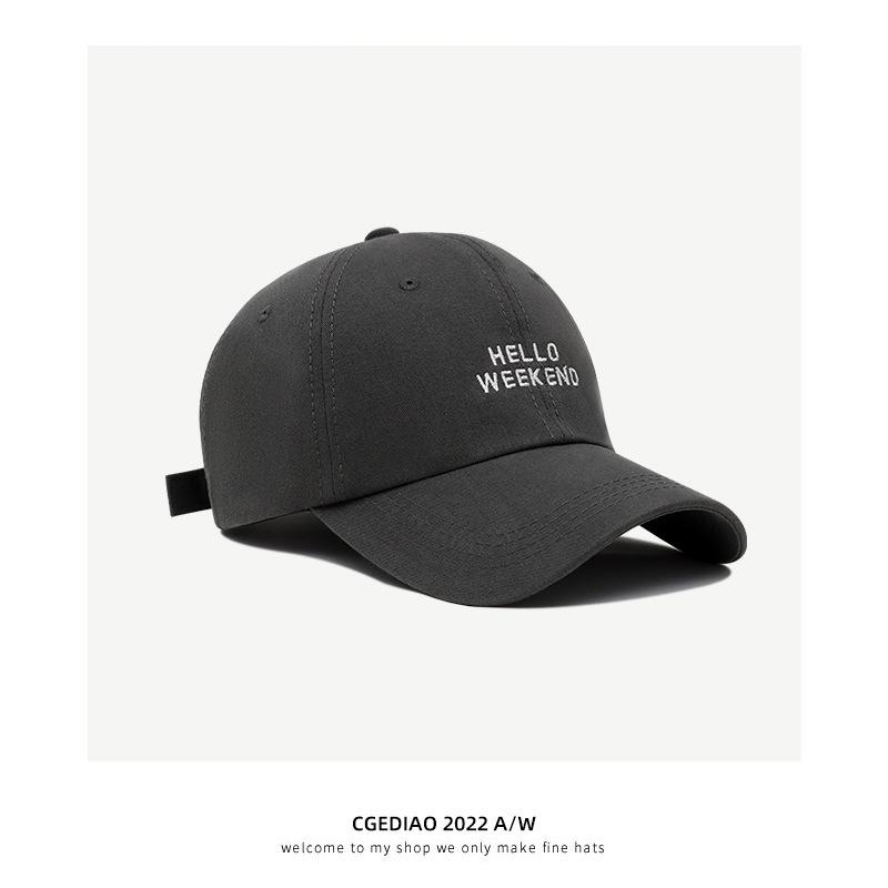Peaked Cap Women's 2025 New Spring and Summer Versatile Face Small Big Head Circumference Letter Embroidery Curved Brim Baseball Hat