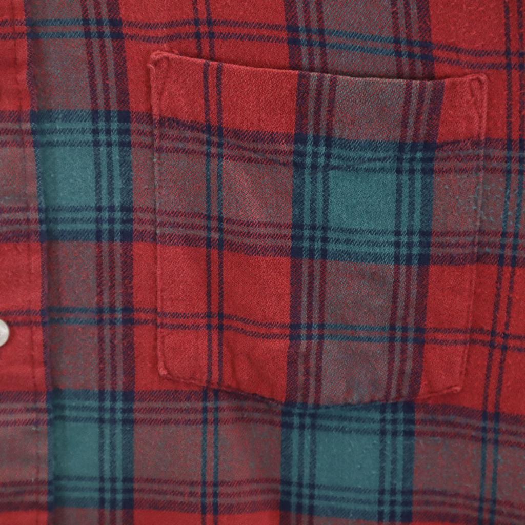 L.L.BEAN 80s Vintage Made In USA Check Pattern Long Sleeve Cotton Shirt Men's Used