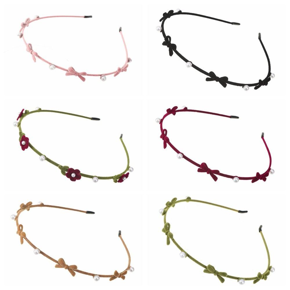 Zinc Zinc Alloy Flower Headband Plush Women Hair Hoop Personality Bow Hairband  Headwear