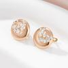 Kinel Glossy Round Stud Earrings For Women Zircon Trendy Jewelry