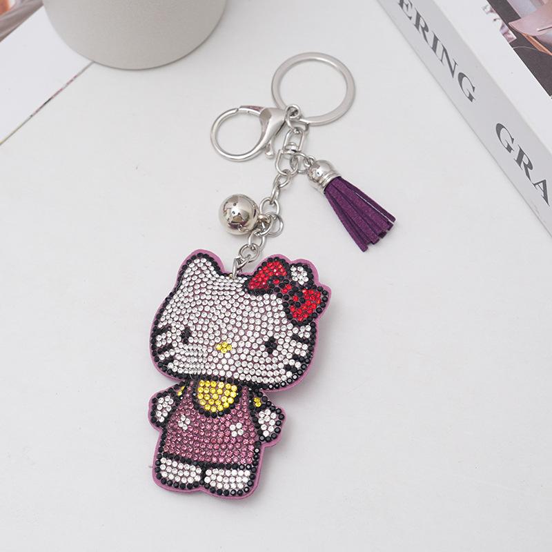 Rhinestone Keychain Kawaii Cartoon Pendant Cute Backpack Charm Birthday Gift Anime Decor