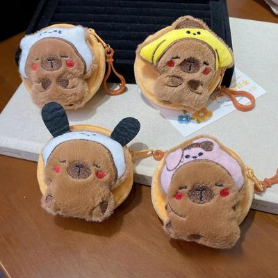 Kawaii Animal Plush Coin Purse for Children Portable Mini Pocket Earphone Key Lipstick Organizer for Girl Protector for AirPod