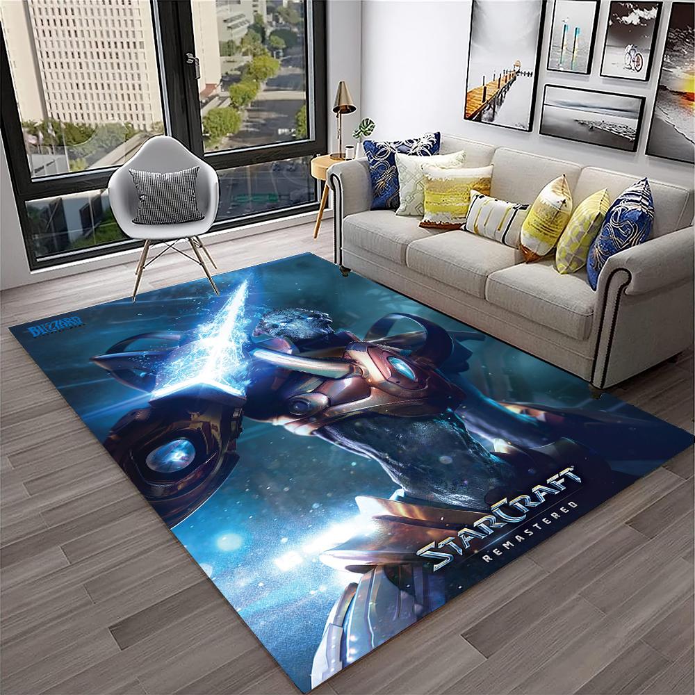 3D Retro Spiel StarCraft Gamer Teppich Teppich für Zuhause Wohnzimmer Schlafzimmer Sofa Fußmatte Dekor, Kinder Spielbereich Teppich Rutschfeste Bodenmatte