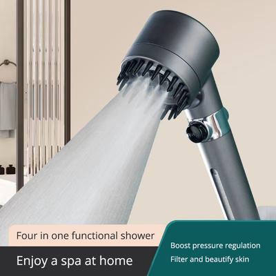 Pommeau de douche puissant à pression réglable 3 modes filtre économie d'eau avec une touche pour arrêter massage accessoires de salle de bain