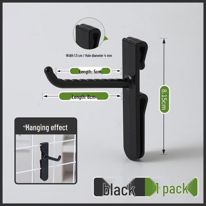 Nail-Free Grid Panel Hook for Wire Mesh Shelves - No-Drill Wall Storage Hooks for Kindergarten Display