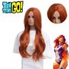 Teen Titans Starfire Cosplay Wig Soft Heat-resistant Fiber For Safe Styling