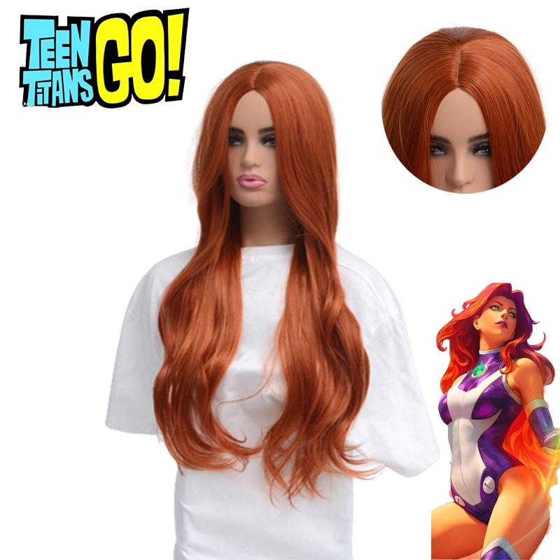 Teen Titans Starfire Cosplay Wig Soft Heat-resistant Fiber For Safe Styling