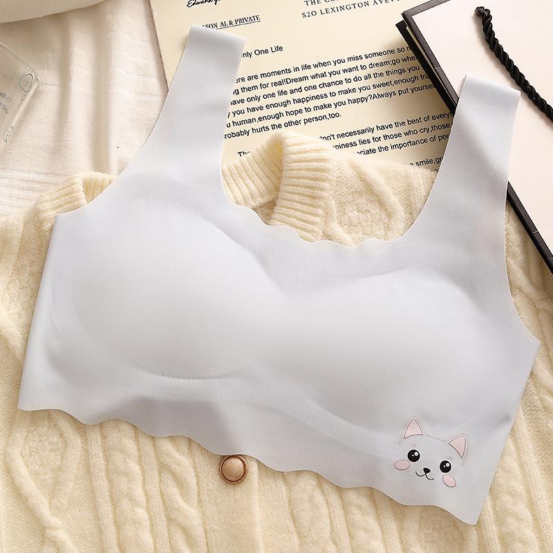 Dívčí vývojová podprsenka z ledového hedvábí – Bezešvá, tenký styl pro žákyně základních škol