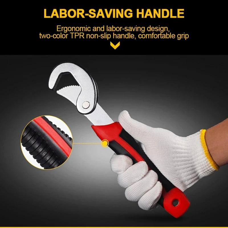Adjustable Open End Wrench Multifunctional 9-32mm Universal Pipeline High Carbon Steel Wrench Set Manual Hardware Grip Tools Set