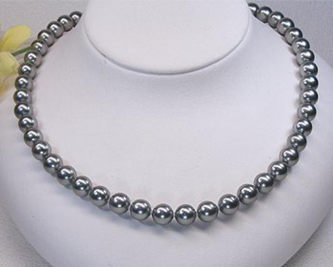 And My Jewelry Hanadama Shell Pearl Necklace 45cm Gray Black Type In Wrapping [You Box] 8.0mm <Made Japan> [Gift Included]
