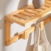 SoBuy Wall Wall 90cm Decorative Stylish Storage and Hat Clothes Coat Coat Hanger Hook Shelf, Hanger, Wall-Mounted Hooks, Bamboo, Wide, Shelf,