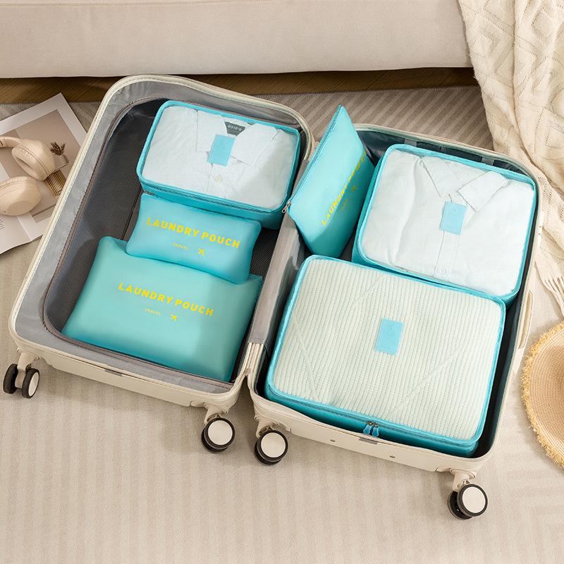 6Pcs Clothes Luggage Travel Blanket Shoes Organizers Bag Suitcase Pouch Packing Cubes Travel Bag Organizer